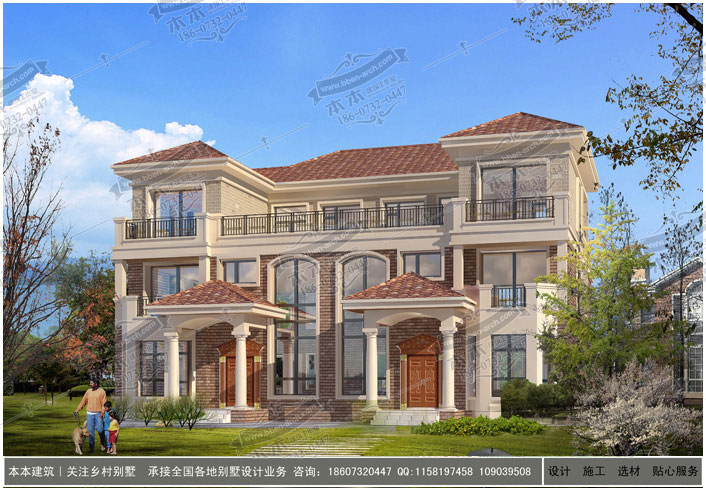 鄉(xiāng)村房屋自建三層雙拼別墅設(shè)計(jì)