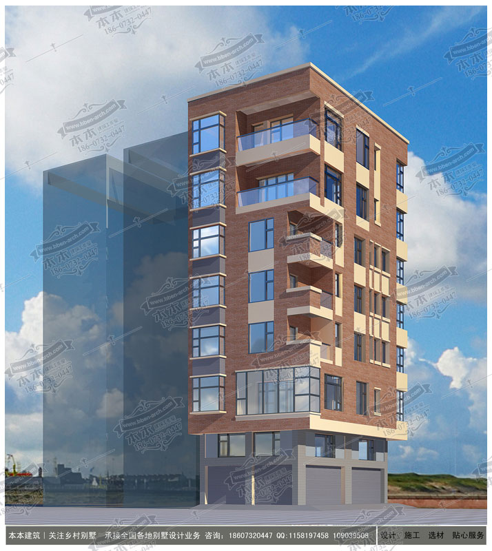 七層商住出租房設(shè)計-自建七層門面出租房屋農(nóng)村自建房設(shè)計