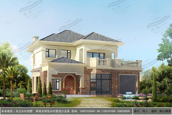 二層帶露臺(tái)經(jīng)典小別墅設(shè)計(jì)