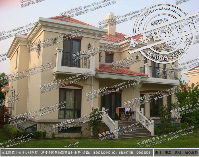 西班牙風格農村別墅設計_鄉(xiāng)村自建二層別墅設計圖紙