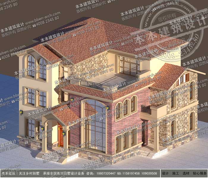 浪漫西班牙風(fēng)格農(nóng)村別墅_自建三層鄉(xiāng)村帶露臺(tái)私宅